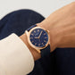 GUESS Mens Navy Rose Gold Tone Analog Watch GW0846G2