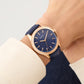 GUESS Mens Navy Rose Gold Tone Analog Watch GW0846G2