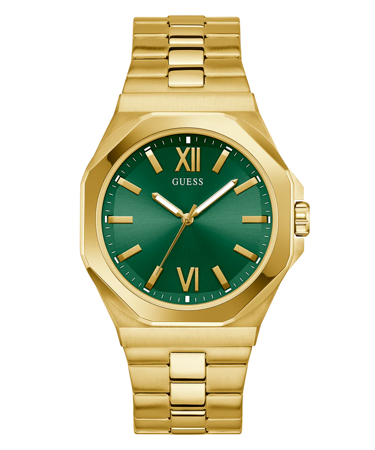 GUESS Mens Gold Tone Analog Watch GW0849G2