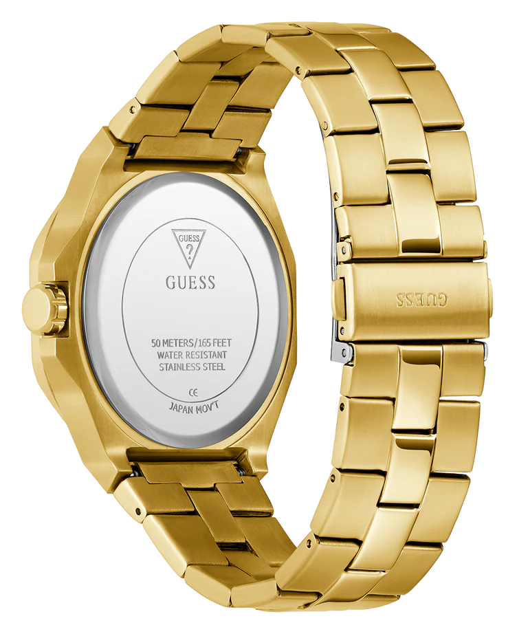 GUESS Mens Gold Tone Analog Watch GW0849G2