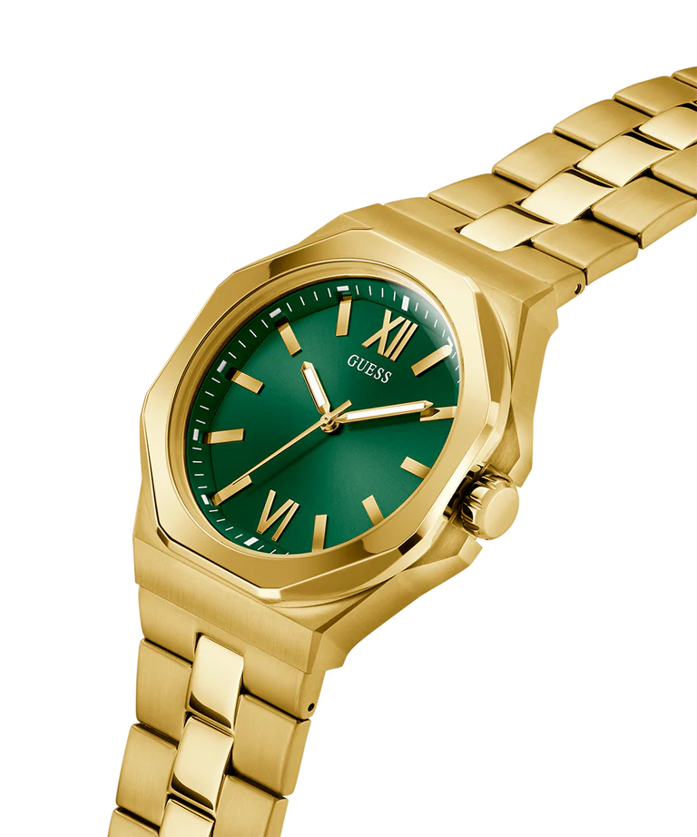 GUESS Mens Gold Tone Analog Watch GW0849G2