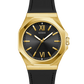 GUESS Mens Black Gold Tone Analog Watch GW0850G2