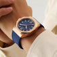 GUESS Mens Blue Rose Gold Tone Analog Watch GW0850G3