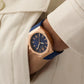 GUESS Mens Blue Rose Gold Tone Analog Watch GW0850G3