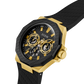 GUESS Mens Black Gold Tone Multi-function Watch GW0853G2