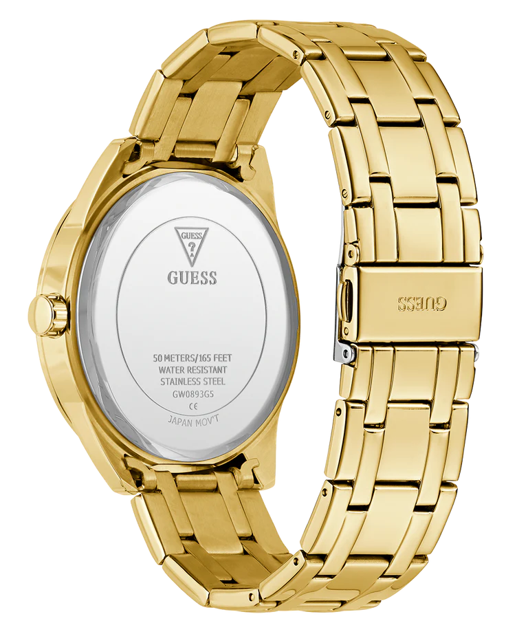 GUESS Mens Gold Tone Analog Watch GW0893G5