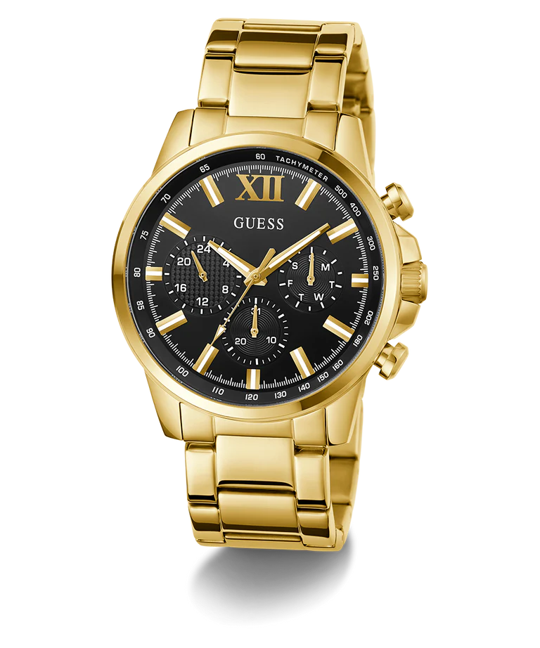 GUESS Mens Gold Tone Multi-function Watch GW0900G3