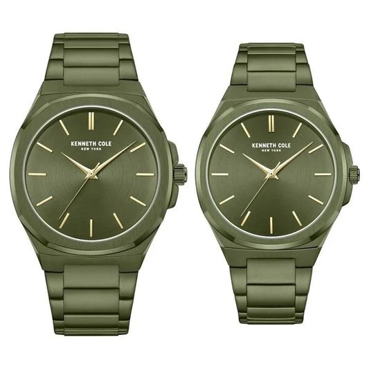 Kenneth Cole Kenneth Cole Quartz Analog Green Dial With Green Stainless Steel Strap Watch for Couple KCWGG0049301GLPA