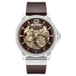 Kenneth Cole Kenneth Cole Automatic Brown Dial Leather Strap Watch For Men kcwgx2124701mn