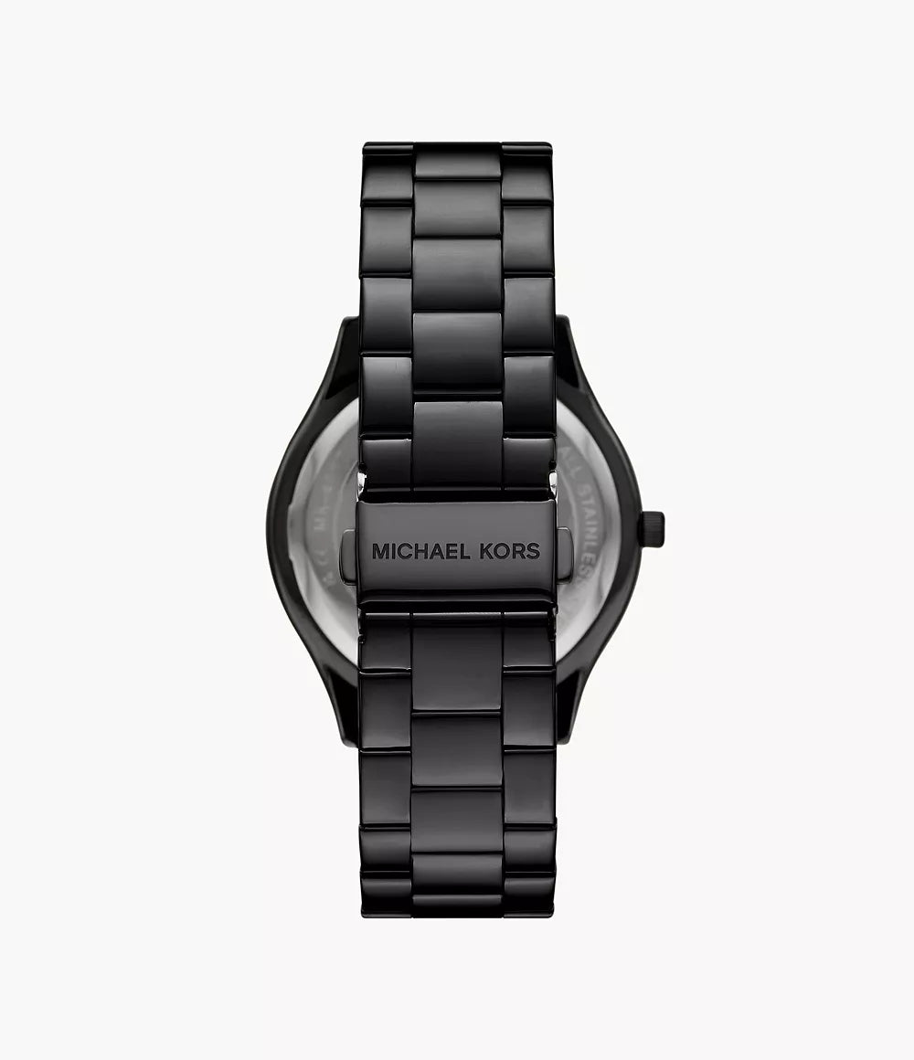 Michael Kors Slim Runway Three-Hand Black Stainless Steel Watch MK4734