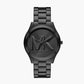 Michael Kors Slim Runway Three-Hand Black Stainless Steel Watch MK4734