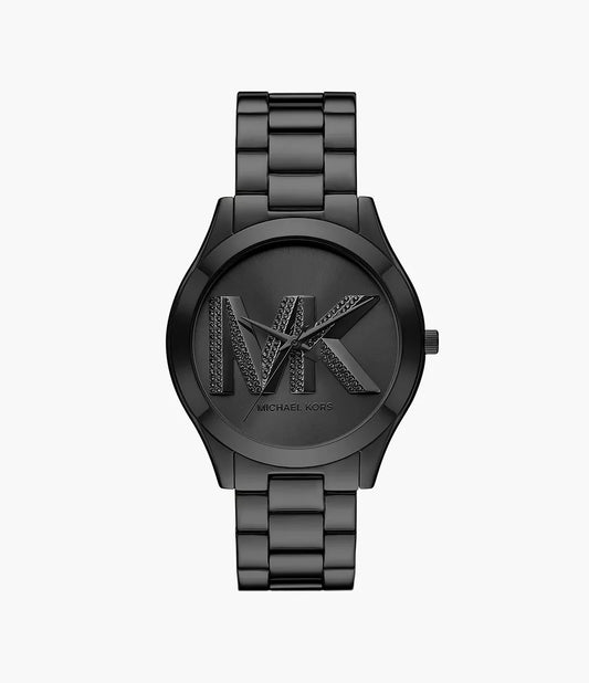 Michael Kors Slim Runway Three-Hand Black Stainless Steel Watch MK4734