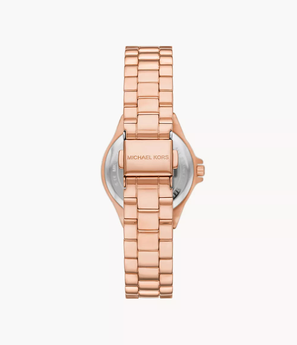 Michael Kors Lennox Three-Hand Rose Gold-Tone Stainless Steel Watch MK7396