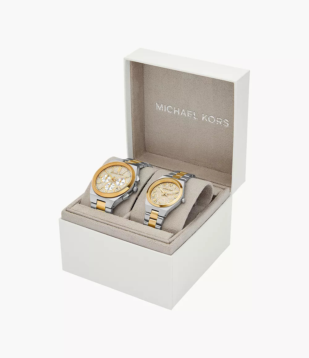 Michael Kors Lennox Three-Hand Two-Tone Stainless Steel Watch Gift Set MK7503SET