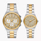 Michael Kors Lennox Three-Hand Two-Tone Stainless Steel Watch Gift Set MK7503SET