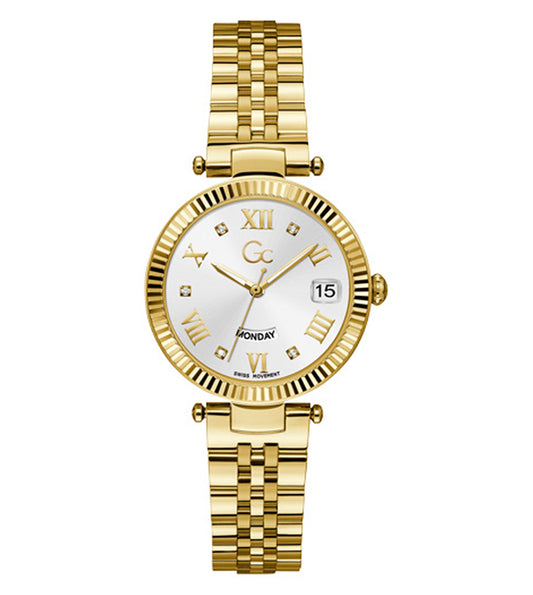 GC Quartz Day/Date White Round Women's Z01004L1MF