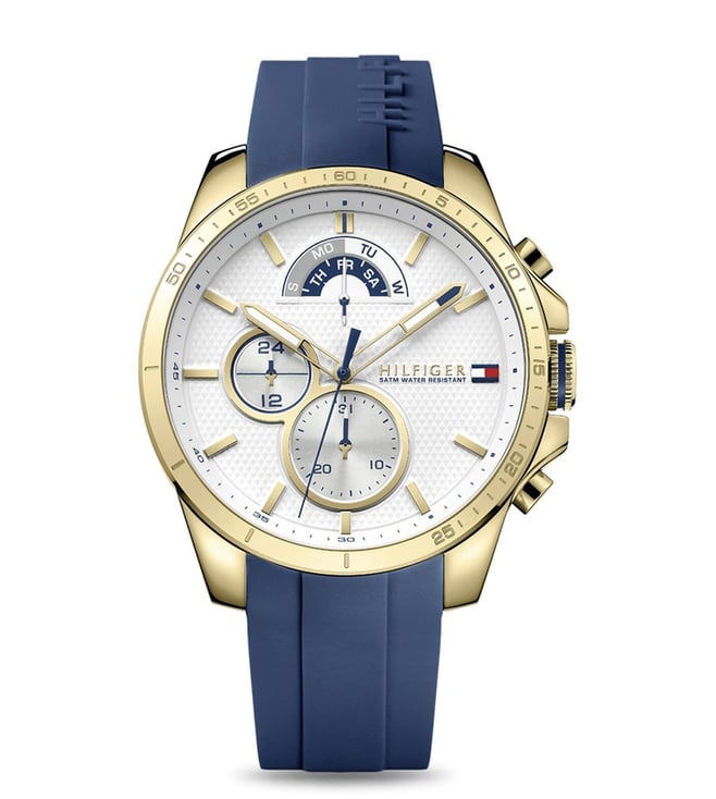 Tommy Hilfiger Quartz Multifunction White Dial Silicone Strap Watch for Men neth1791353