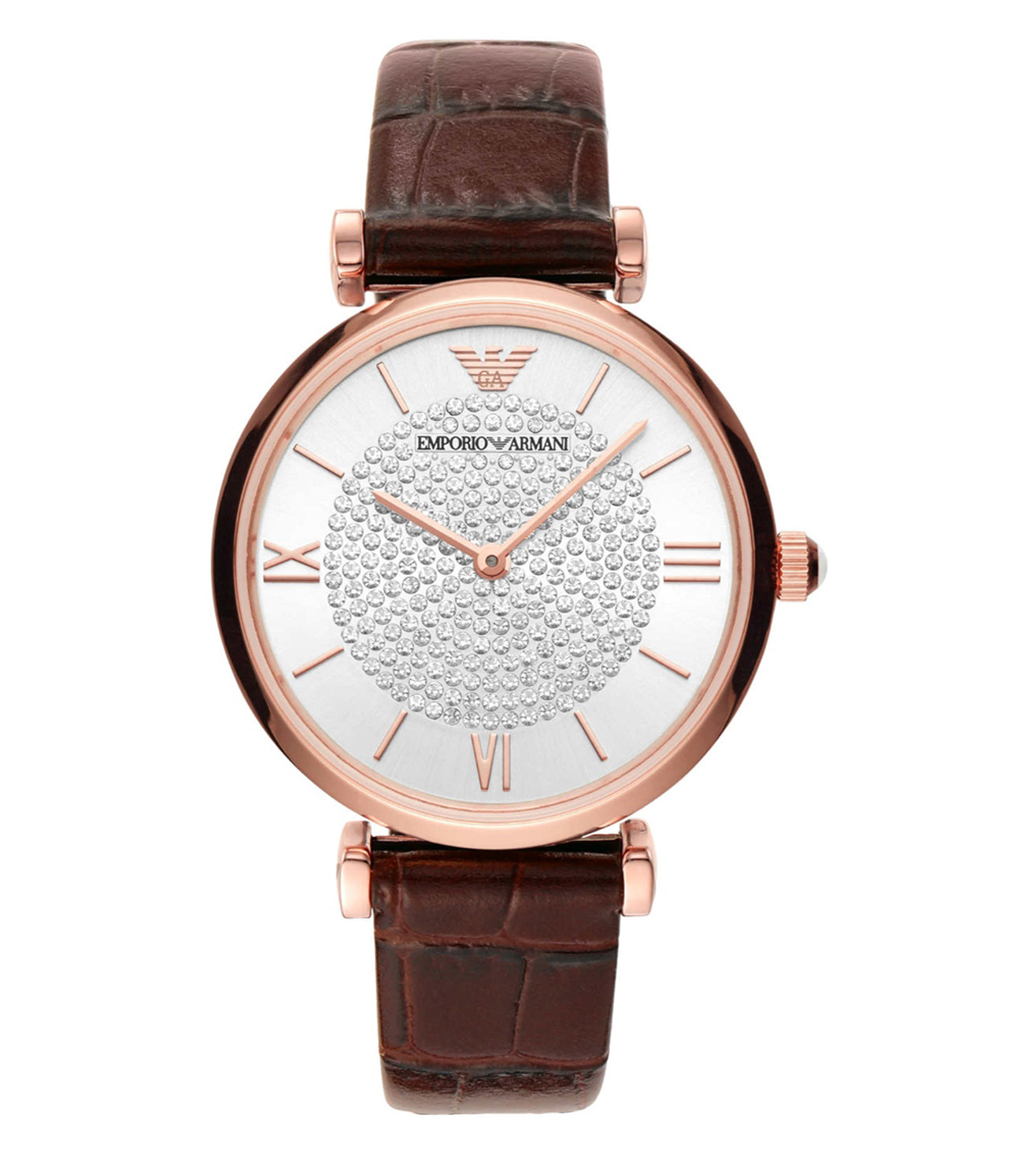 Two-Hand Burgundy Leather Watch AR11269