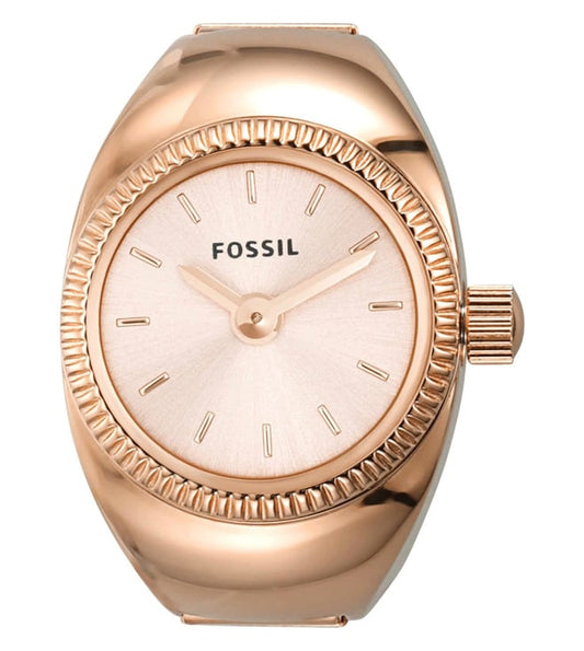 FOSSIL Ring Watch Two-Hand Rose Gold-Tone Stainless Steel ES5247