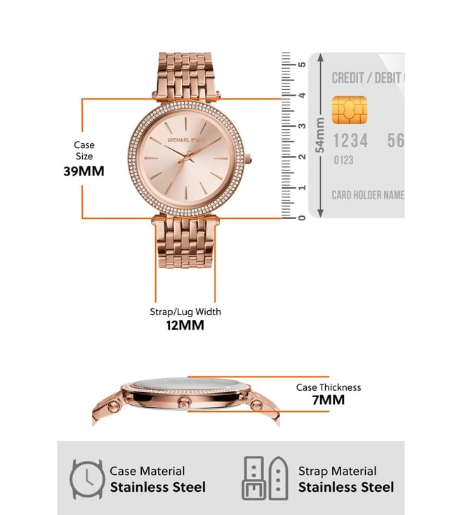 Michael Kors  Women's Rose Gold Analog Stainless Steel Watch MK3192