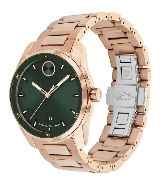 Movado  Bold Men's Green Analog Stainless Steel Watch 3601138