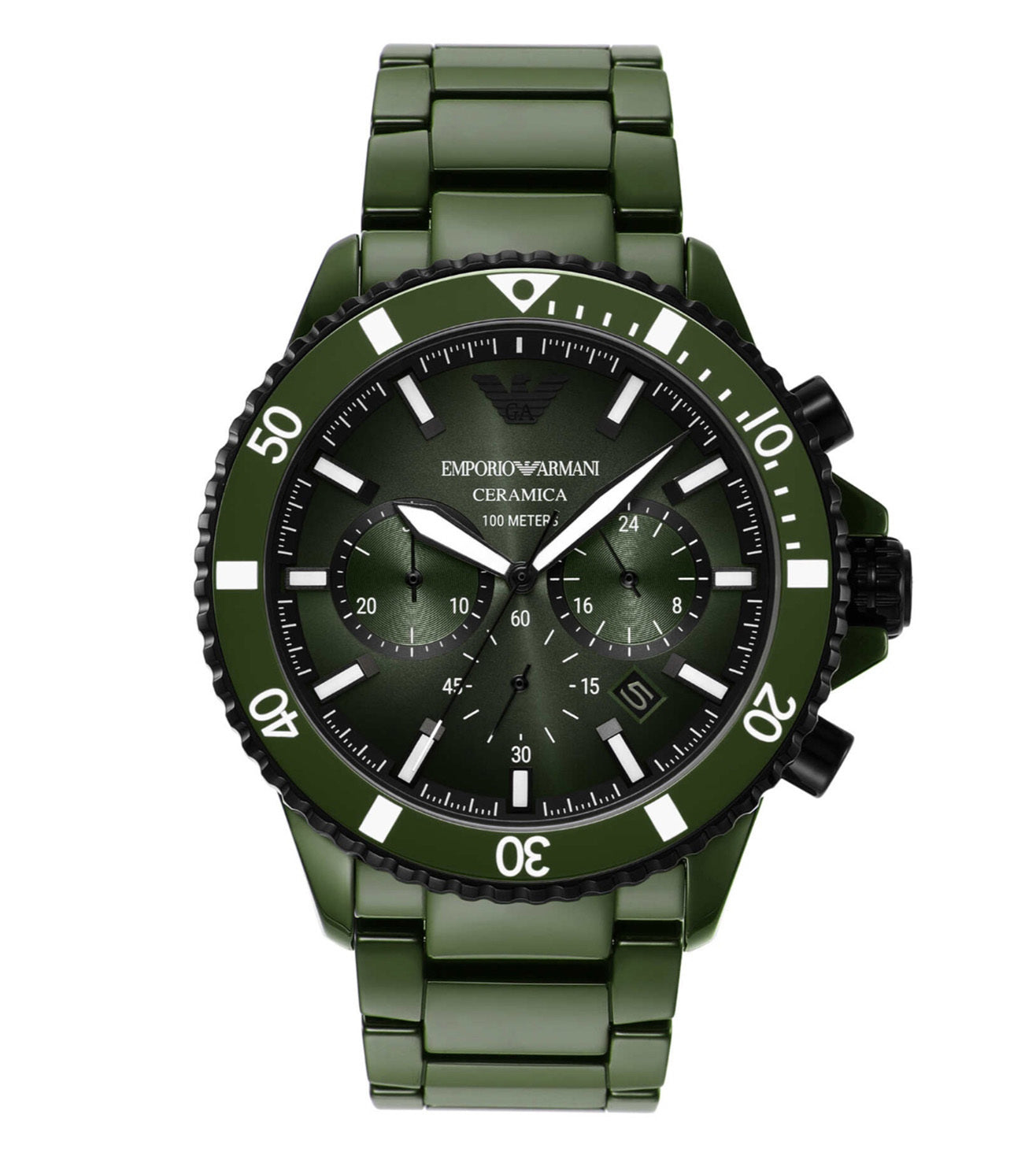 Emporio Armani Chronograph Green Ceramic Watch AR70011