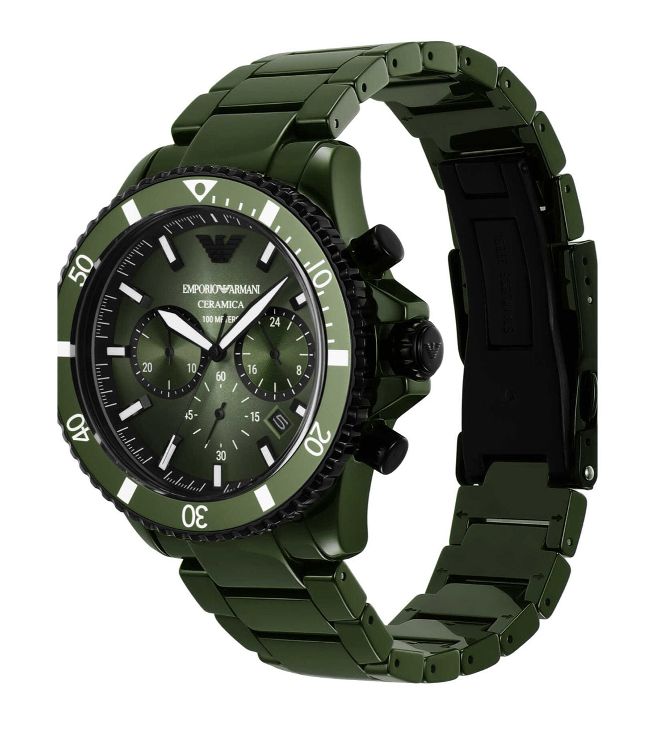 Emporio Armani Chronograph Green Ceramic Watch AR70011