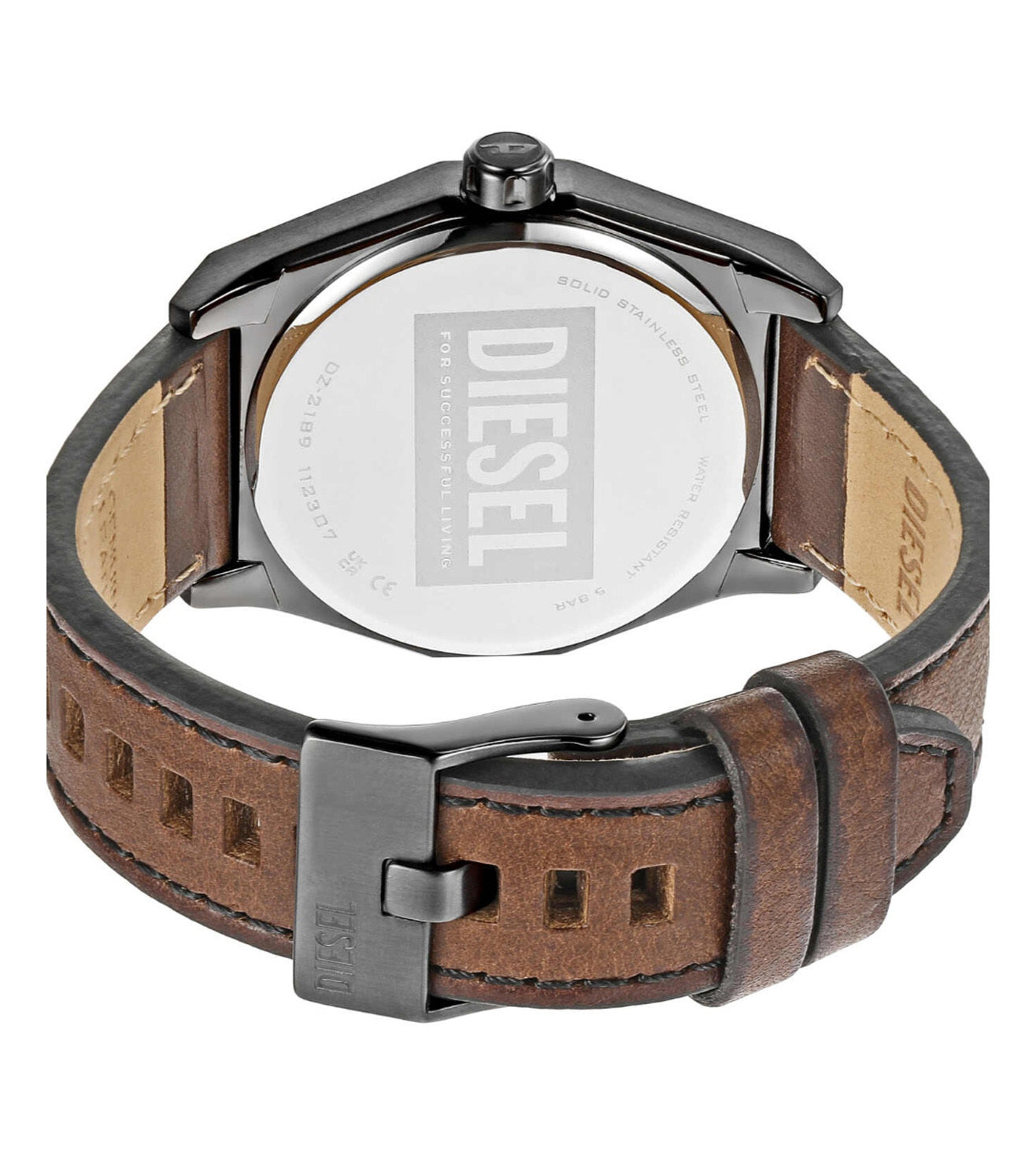 Watchband for Diesel DZ2137 light brown leather 26mm - Watch Plaza