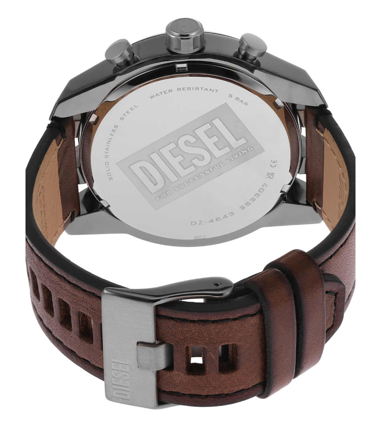 Diesel Split Chronograph Brown Leather Watch DZ4643