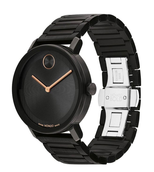 Movado  Bold Men's Black Analog Stainless Steel Watch 3601112