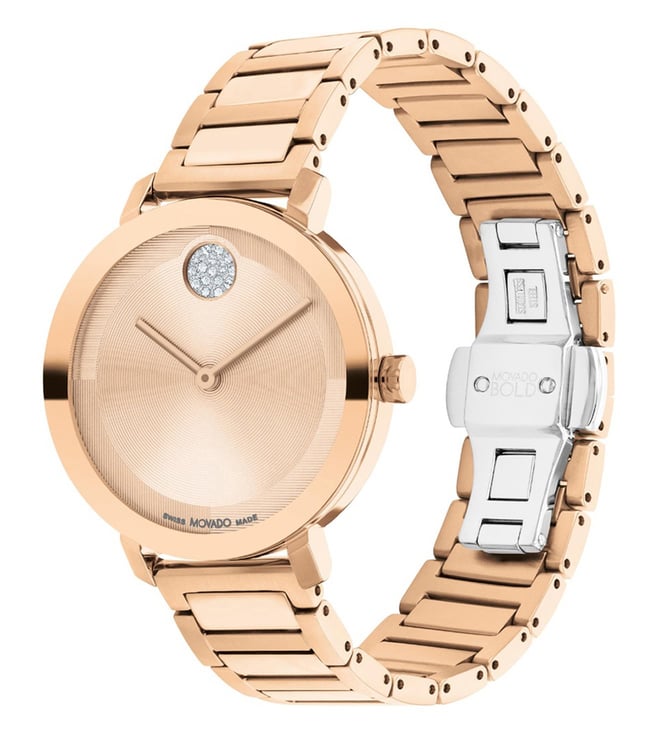 Movado Bold Evolution 2.0 Swiss Qtz Rose Gold Round Dial Women's Watch - 3601143