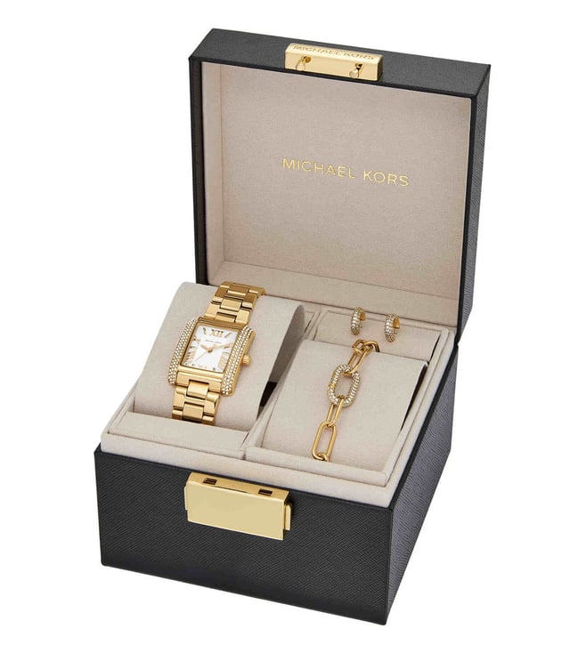 Michael Kors Emery Analog Watch for Women With Earrings, and Bracelet Gift Set MK4837SET