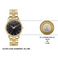 Sonata Glam Gold Quartz Analog Black Dial Stainless Steel Strap Watch For Women 87062ym01w