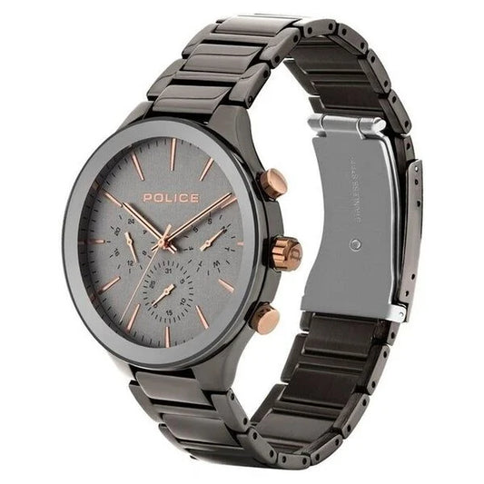 Police Quartz Multifunction Grey Dial Metal Strap Watch for Men NEPL15936JSGY13M