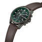 Police Chronograph Green Dial Brown Color Leather Strap Watch For Men plpewgc0054002