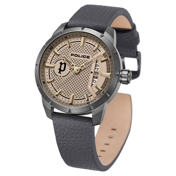 Police Quartz Analog with Date Grey Dial Leather Strap Watch for Men neplpewjb2226903 / plpewjb2226903