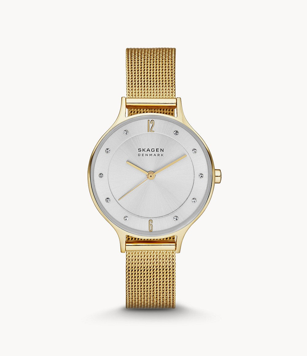 Anita Lille Gold-Tone Steel Mesh Watch SKW2150k