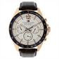 Tommy Hilfiger Quartz Chronograph White Dial Leather Strap Watch for Men NETH1791118W / 1791118