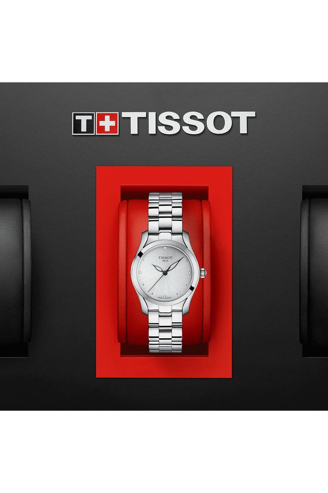 Tissot T-Wave Diamond Silver Dial Watch Women's T1122101103600