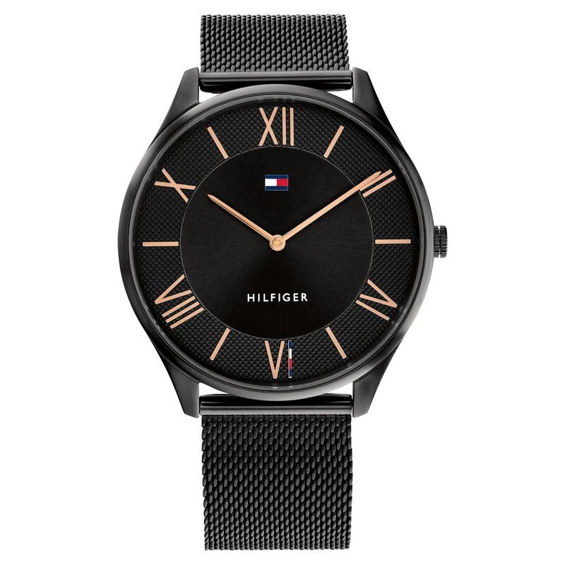 Tommy Hilfiger Black Dial Black Stainless Steel Strap Watch for Men TH1710513