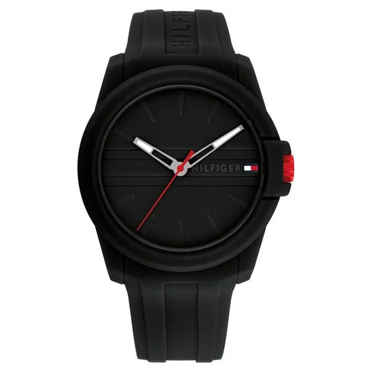 Tommy Hilfiger Quartz Analog Black Silicone Strap for Men th1710596w