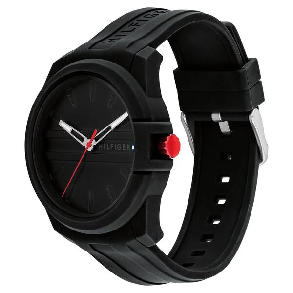 Tommy Hilfiger Quartz Analog Black Silicone Strap for Men th1710596w