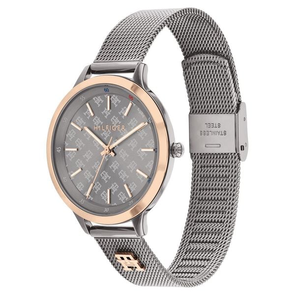 Tommy Hilfiger Grey Dial Grey Stainless Steel Strap Watch for Women th1782587