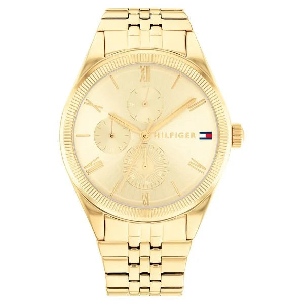 Tommy Hilfiger Quartz Analog with Date Champagne Dial Stainless Steel Strap Watch for Women th1782592