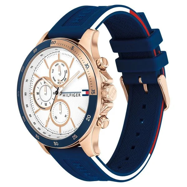 Tommy Hilfiger Quartz Multifunction White Dial Silicone Strap Watch for Men neth1791778w / NETH1791778