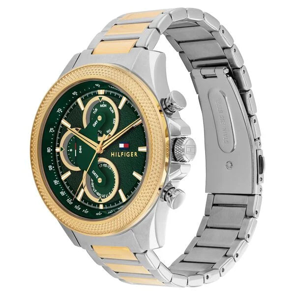 Tommy Hilfiger Quartz Multifunction Green dial Stainless Steel Strap Watch for Men th1792079