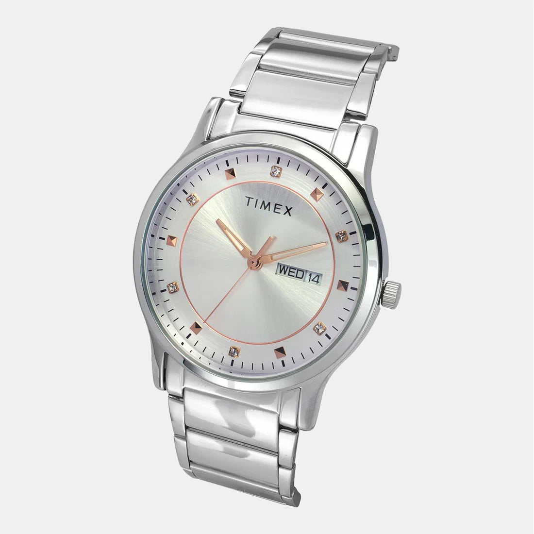 Timex  Men's Silver Round Analog Stainless Steel Watch TW000R456