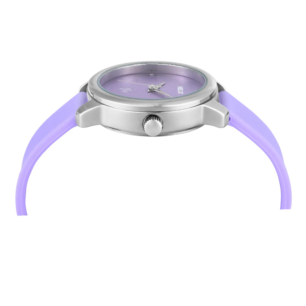 Helix By Timex Purple Round Analog Silicone Watch Women -TW048HL15