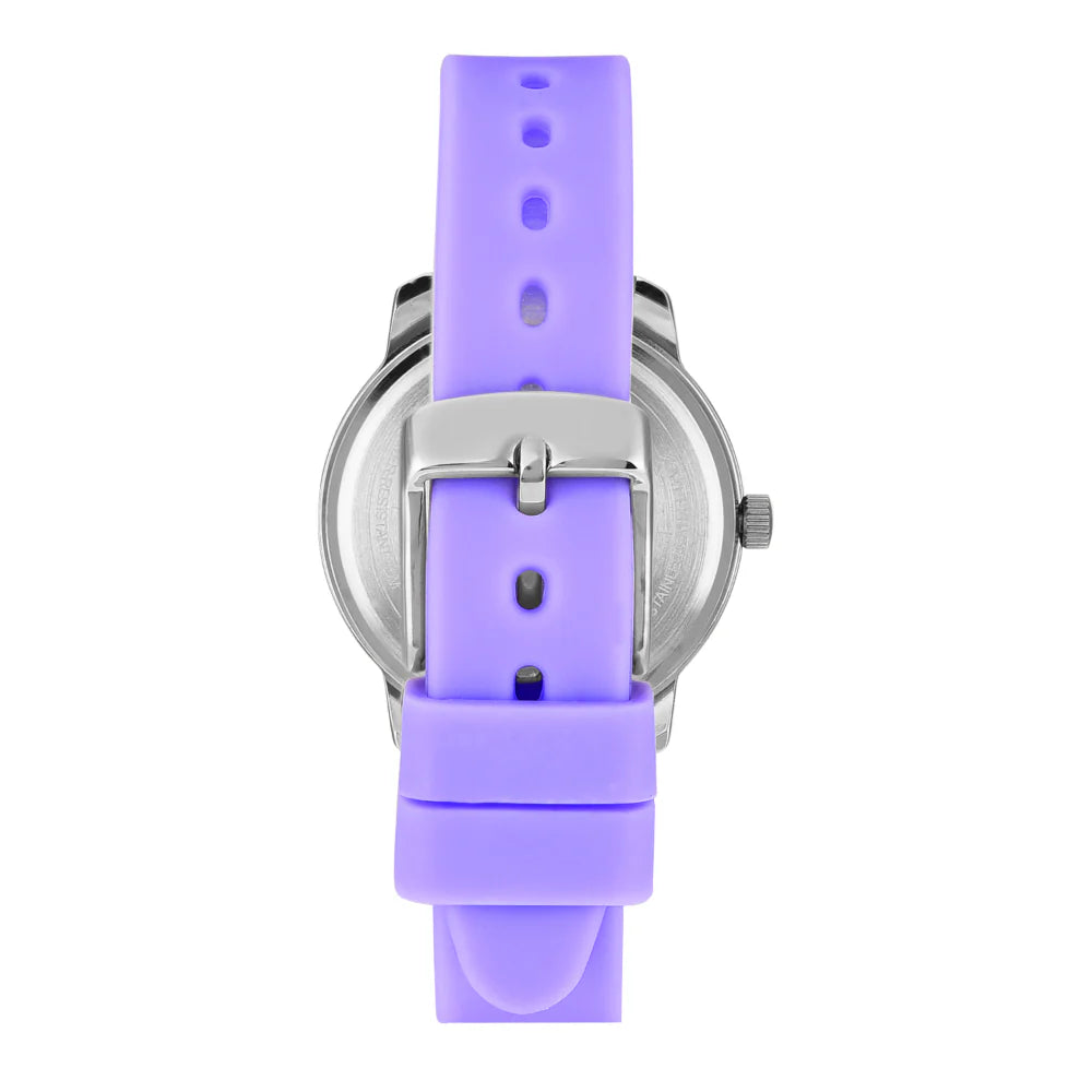 Helix By Timex Purple Round Analog Silicone Watch Women -TW048HL15