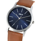 Helix By Timex Blue Round Analog Leather Watch Men -TW054HG02